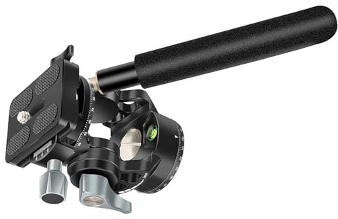 Double Panoramic Fluid Tripod Head With 90º Tilt And 720º Rotation Quick Release Plate Handle Set Detachable Flexible