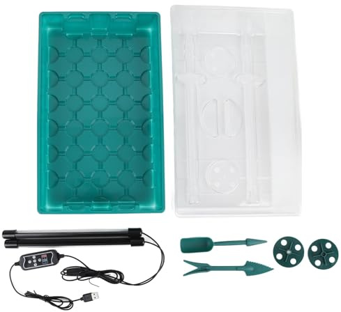 Anlagenstarterschale mit LED -Wachstum Licht, Anpassbarer Beleuchtung, Transparentes Design, Volles Spektrum für Innengarten -Kit, Entwässerungsdesign