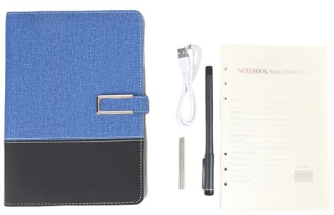 BONKZEBU Digitales Smart Pen -Notebook und Schreibboard -Set, Echtzeitaufzeichnung und Synchronisation Digitales Notizbuch mit Smart Pen, Offline Storage 3in1, für Studiennotizen (Blau)
