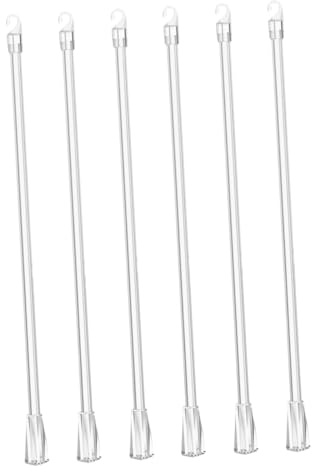 NUOBESTY 6piezas Barra De Cortina Transparente con Gancho y Agarre Repuesto para Varillas De Persianas Verticales Accesorios para Persianas para Ventanas y Puertas Corredizas