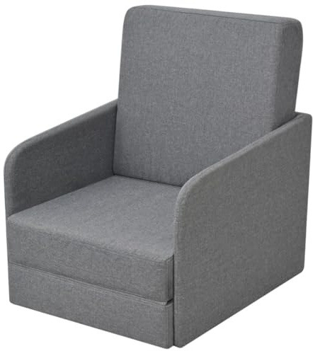 KTHLBRH Sillón Convertible Tela Gris Claro Sillón Cama Convertible Multifunción, Cómodo y Suave para Día y Noche