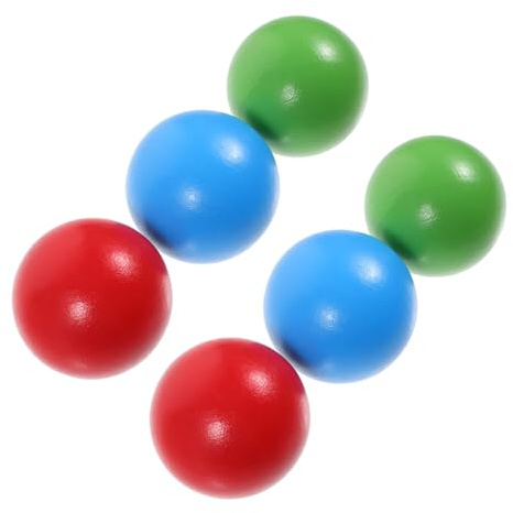 SOPOTUTU 6Pcs Wooden Bocce Balls for Outdoor Games Smooth Rolling Sports for Boys Fun Lawn Activities Summer Play