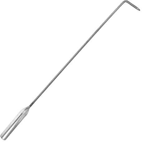 DOITOOL Tisonnier de cheminée : Tisonnier à charbon de bois – Outil de feu de camp robuste avec crochet à charbon de 40,6 cm pour foyers extérieurs et poêles à bois d'intérieur