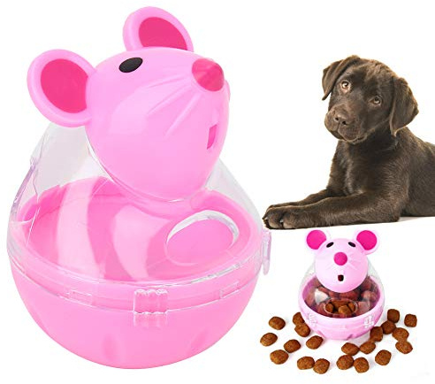 Yctze Jouet Boule de Gobelet à Alimentation Lente pour Animal de Compagnie, Chat, Chien, Distributeur de Nourriture Interactif en Forme de Souris pour Développer des Habitudes Alimentaires Saines