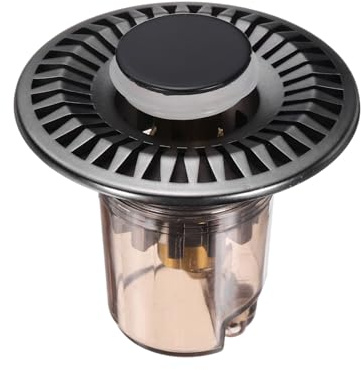sourcing map 1 Pcs Bathroom Sink Drain Strainer, Stainless Steel Drain Plug Filter Bathroom Sink Stopper with Removable Odor-Proof Cover for Kitchen Washbasins Bathtub Drains, Black