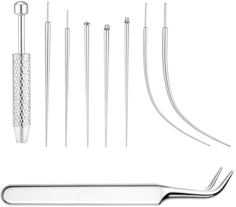Ruvan Piercing Einführhilfe Set, 16G 18G Piercing Taper Insertion, Einführhilfe Zubehör, Nadeln Edelstahl Piercing Set Selber Stechen für Ohr Nase Lippe Bauch