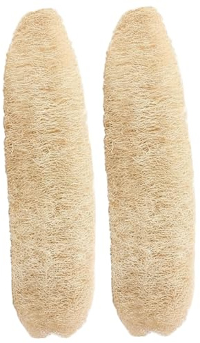 Éponge Loofah - Paquet de 2 Luffa entier naturel 31-35 cm, pour la vaisselle, le bain, l'exfoliation et le nettoyage de la cuisine