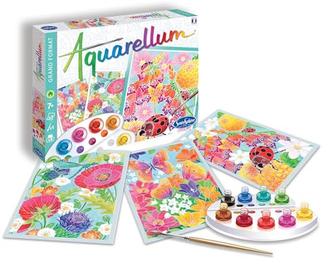 Sentosphère - Aquarellum - Dans les Fleurs - Kit peinture - Peinture Aquarellable Magique - A partir de 7 ans - fabriqué en France, In the Flowers