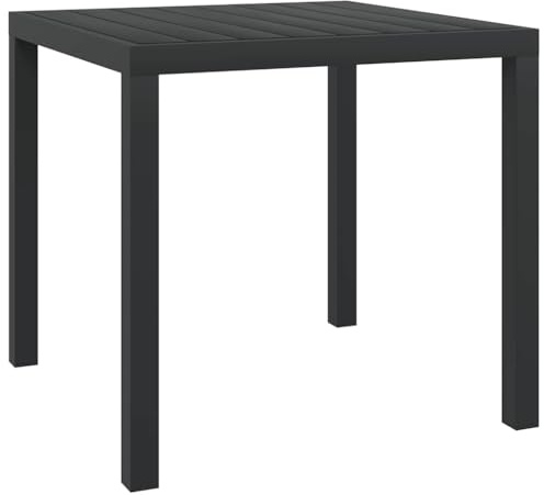 vidaXL Garten Esstisch Witterungsbeständig Gartentisch Gartenmöbel Tisch Balkontisch Terrassentisch WPC Aluminium 80x80x74cm Schwarz
