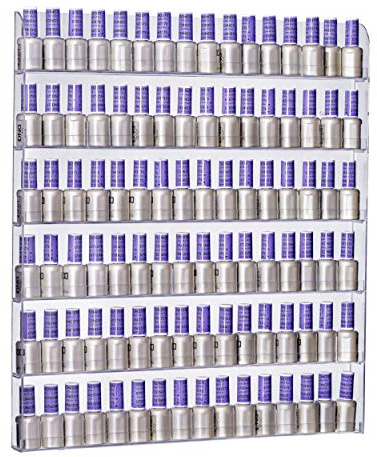 AMT Acrylic Nail Polish Racks for the Wall, Clear Nail Polish Display, Essential Oils Organizer. Holds up to 96 Bottles. Plus a Microfiber Cloth for Cleaning Purposes