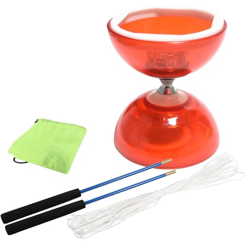 Triple Bearing Yoyo Diabolo Toy with Professional Pole, Durable Transparent Cups