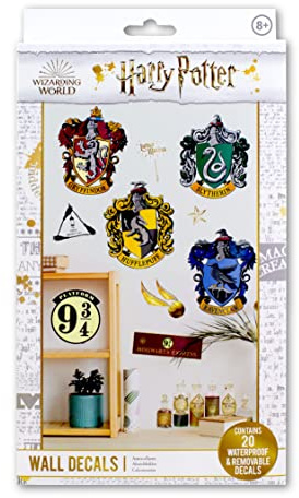 Paladone Harry Potter Väggdekaler, set med 20 avtagbara och vattentäta dekaler