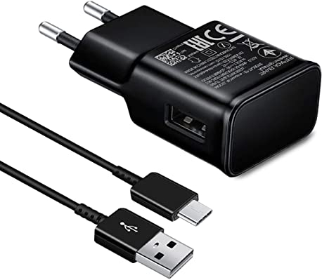 Ladegerät mit Ladekabel Kompatibel mit Samsung Galaxy S8, S8 Plus, S9, S9 Plus, S10, S10 Plus, S10e 5G, A50, A51, A40, A30, A20, A20e, Z Flip3, Z Fold2 5G, Ersatz-Original Schnellladegerät Schwarz