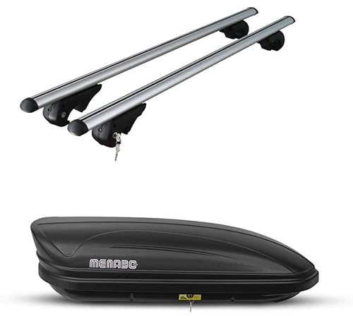 Generico Barre Brio + Box Marathon 320 portatutto Portapacchi Auto (con corrimano) Alluminio per Mini Countryman (F60) 17>