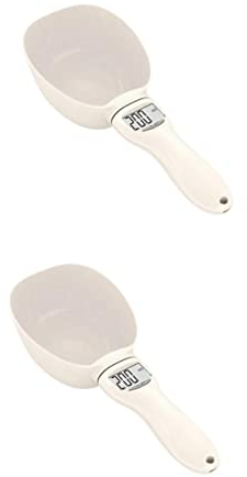 Mipcase 2pièces Cuillère De Mesure Électronique Digitale Pour Aliments Pour Animaux Balance Numérique De Cuisine Capacité Blanc