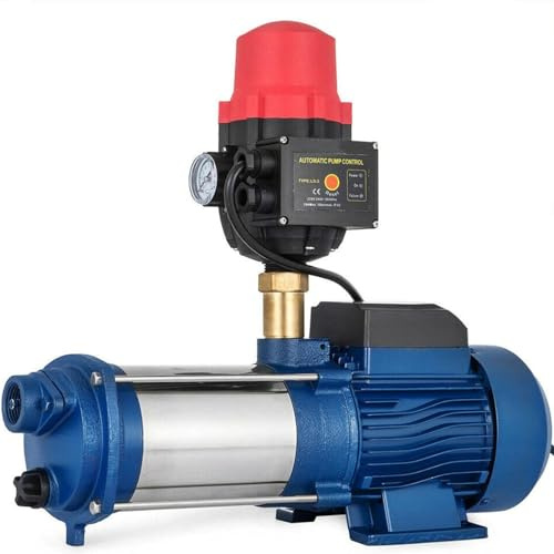 Stainless Steel Centrifugal Booster Pump - 2200W 9600L/H Automatic Water Pressure Self-Priming Transfer for Lawn Irrigation and Pressure Boost