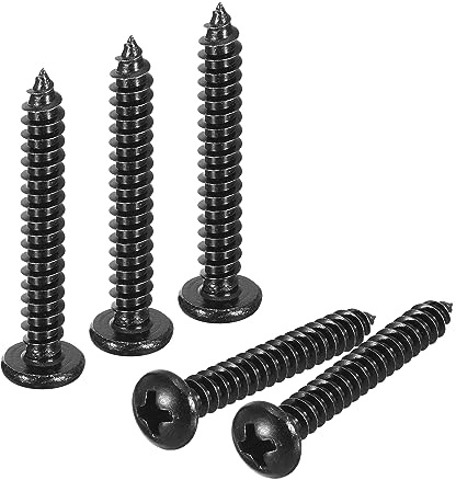 QUARKZMAN Phillips Poêle Tête Autotaraudeuse Vis Cruciforme 4mmx30mm 100pcs | 304 Inox Acier Rond Tête Bois Vis Complet Filetage Torx Noir