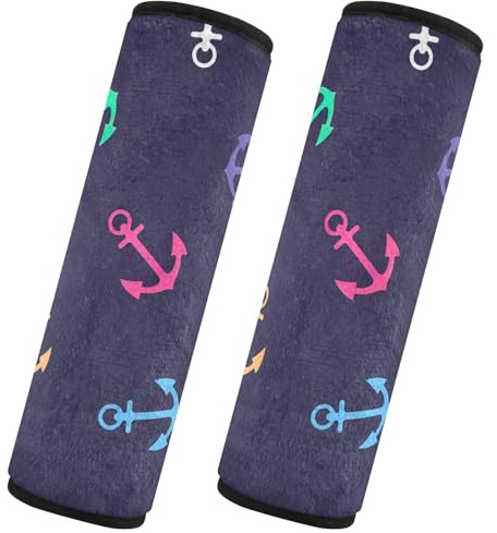 Bunte Anker Sicherheitsgurt gepolsterte Abdeckungen für Erwachsene Auto Seat Strap Pads Set