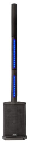 KAM KMPA600 Compact Tower PA System with Integrated Lighting, 240W - Professional Sound and Seamless Portability, includes carry bag