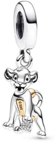 100th Anniversary Lion Charm 925 Sterling Silver Pendant Charm Compatible with Pandora Charms,and Many Other UK Charm Bracelets.