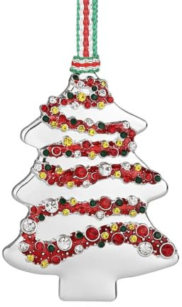 Newbridge Silverware LS209 Christmas Tree Decoration with Coloured Stones