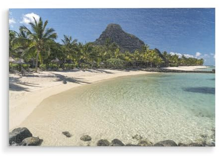 artboxONE Holzbild 45x30 cm Reise/Strand und Meer Le Morne Mauritius, von Künstler Dreamtours