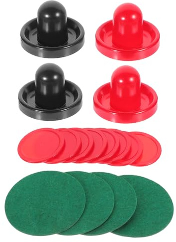Happyyami 16St Air Hockey Paddles Ersättning med Push Handles Röda Mörkblå Flaneller Puckar för Bordsspel Ergonomisk Design för Spelupplevelse