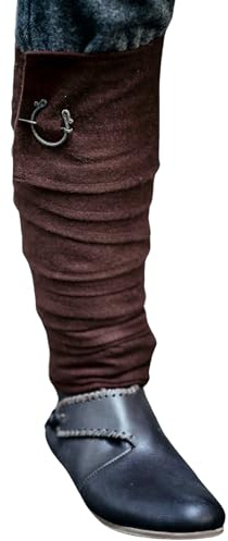 Leonardo Carbone® Herren Wadenwickel Karl | Robuster Halt | Perfekt Für LARP | Karneval, Halloween, Cosplay, LARP, Wikinger, Mittelalter, Kostüm, Accessoire | Wolle Braun