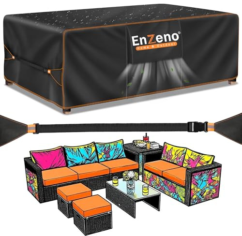 Outdoor Garden Furniture Covers Waterproof with Air Vent,220x150x90cm, Patio Furniture Cover for outside Rectangle/Rectangular Table and Chair Set, rattan furniture set