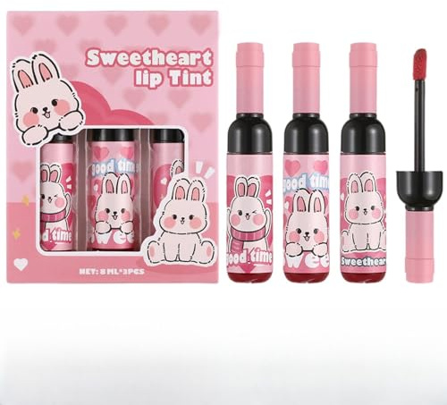 Lip Gloss - 3 Colors Waterproof Liquid Lipstick - Wine Bottle Shape, Long-Lasting, Daily Makeup For Women Girls Mother Or Girlfriend
