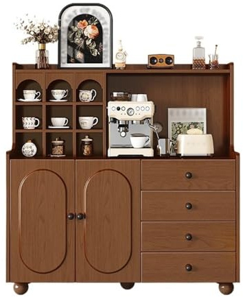 CYairong-22 Buffet Buffet de Salle à Manger en Bois Massif de Noyer Contre Le Mur, Meuble de Rangement intégré for Le thé du Salon Meuble sur Pied