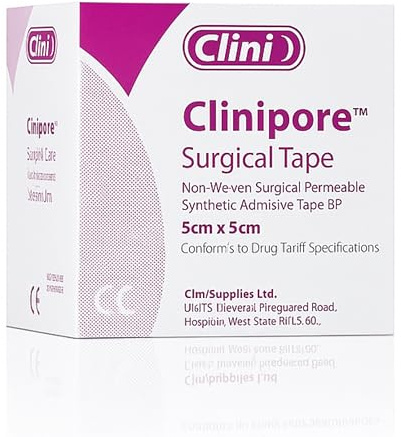 Clinipore Surgical Tape 5cm x 5m Roll | Hypoallergenic, Breathable Medical Adhesive Tape for Sensitive Skin | Secure Dressing, Wound Care & Bandage Fixation | SterlingSquare