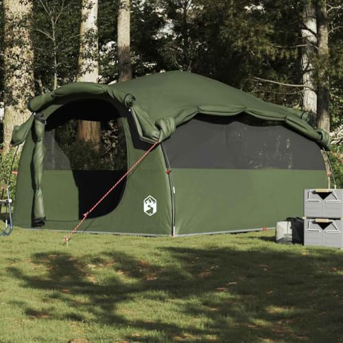 HaoChrymec Tunnelzelt 6 Personen mit Wasserdichtem 185T Polyester, Tunnel-Design, Abnehmbares Überzelt, Ideal für Camping, Garten & Outdoor, familienzelt, Camping Zelt, Olivgrün, 564 x 260 x 185 cm