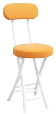 MIQXUAN Bar stool Foldable Bar Stool Comfortable Cushioned Seat 47cm Portable Breakfast Chair Lightweight Picnic and Garden Party Stool Ideal for Home and Outdoor Use (Color: Yellow B)