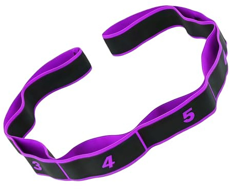 Ceinture élastique 8 sections pour étirements de danse Pilates Fitness Exercice Bande de résistance avec chiffres Bande élastique pour étirement danse latine