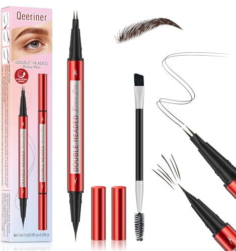 Crayon Sourcils Waterproof, Double Embout Microblading 3D – Précision Ultra-Fine, Effet Naturel, Longue Tenue, Brosse Incluse, Maquillage Professionnel, Résistant à la Transpiration (Brun foncé)