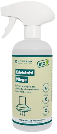 HOTREGA BIO Edelstahl-Pflege 500ml, Edelstahlreiniger, Aluminiumreiniger, Kunststoffreiniger, Bioreiniger