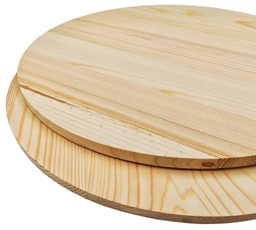 2 Stück Kreisscheiben aus Kiefernholz,Rundholzplatten blanko 35 x 1 cm, Unbehandelte Holzscheiben zum Basteln, Gravieren, Brandmalerei & Bemalen