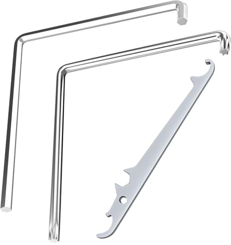 TIHNY Juego de Llaves Torx Universal para Herrajes de Ventanas, Llave de Vaso Hexagonal de 4 mm + Llave TX15 + Llave de Cojinete de Esquina, Herramientas de Acero para Puertas de Balcón