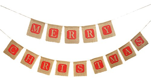 Gardeningwill Wimpelkette mit Aufschrift Merry Christmas, zum Aufhängen, Girlande