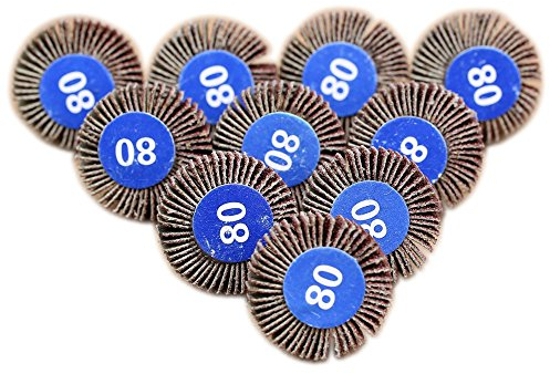 10Pcs Sanding Sandpaper Flap Wheel Disc 80# Grit for Dremel Shank Rotary Tools