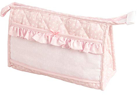 Filet – Gesteppte Kulturtasche/Kosmetiktasche mit Reißverschluss | Ideal für Kosmetika und Cremes | Maße 25x15x6 cm | Made in Italy | Rosa