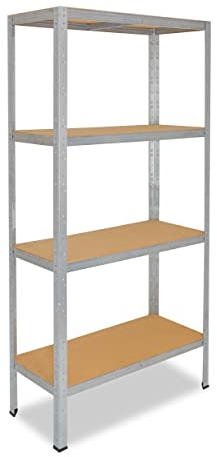 shelfplaza® 180x120x60cm HOME Schwerlastregal verzinkt/Metallregal mit 4 Böden/Kellerregal Metall, Garagenregal, Werkstattregal oder Regal Lagerregal/Steckregal Metall mit 175kg Tragkraft