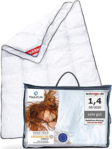 𝐋𝐮𝐱𝐮𝐬 Bettdecke 135x200 Winter, Ganzjahresdecke mit innovativer OptiSleep®-Technologie, Weiche Bettdecke AERO ActiveClima mit Ventilationsstreifen, Extra warme und Dicke Decke mit Zusatzschicht