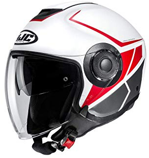 HJC Helmets Casque jet moto, I40, CAMET, MC1SF, S blanc rouge gris
