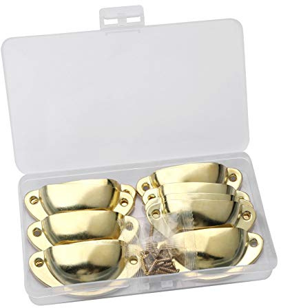 Juibao 12 Stück Möbelgriffe Muschelgriffe Gold, Schrankgriffe Vintage mit 24 Schrauben, Metall Schubladengriffe für Schrank, Möbel