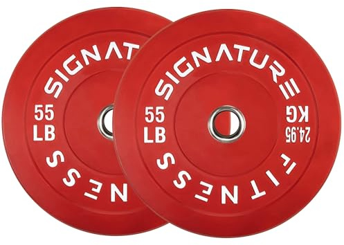 Signature Fitness 5,1 cm olympische Hantelscheiben mit Stahlnabe, 25 kg, einzeln gefärbt