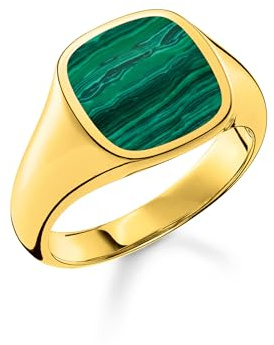 THOMAS SABO Ring klassisch grün-gold 925 Sterlingsilber, 750 Gelbgold Vergoldung