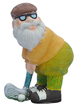 12 cm/25 cm Golfer Garden Gnome Outdoor Figurine,Funny Golfing Garden Gnome Statue,Golf Dwarf Resin Handicrafts Decorations for Yard, Lawn,Patio Gifts-Full Color. (small)