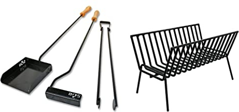 Argentinischer Grill Asado Brasero Parrilla Eisen. Premium Brasero + Grillset (Schaufel, Schürhaken und Zange)